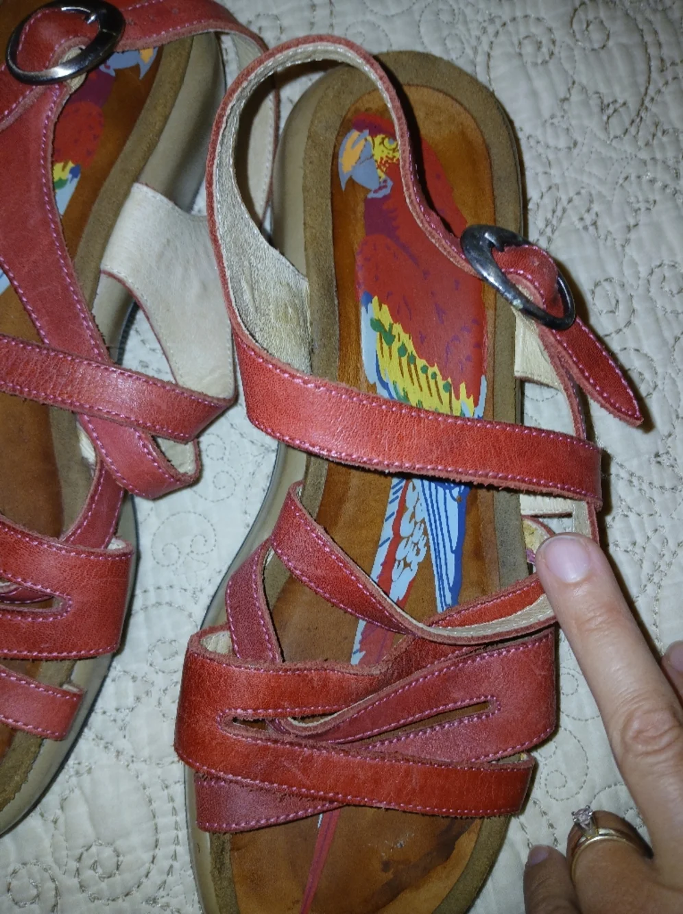 Dansko Red Strappy Sandals Size 9 - Picture 4 of 5